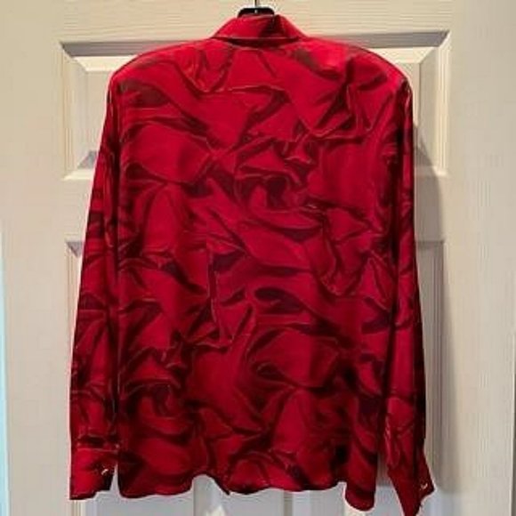 Escada Silk Blouse Long Sleeve Abstract Print Sz 38 - Picture 7 of 7